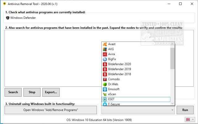free instal Antivirus Removal Tool 2023.09 (v.1)